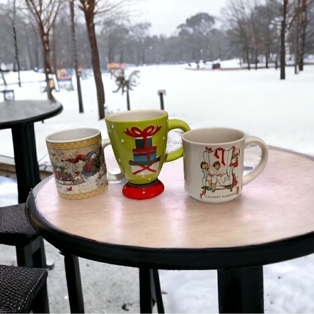 Vintage christmas mugs ceramic, excellent quality mug  gifts gift basket party
